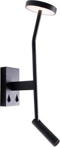 Applique a LED IBIZA nera 9W, bianco caldo, 487 lm, metallo, dimensioni: 47x7x22 cm, IP20, Maxlight