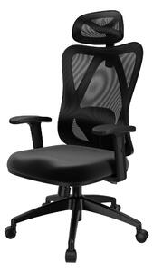 POKAR Sedia da ufficio ergonomica con schienale adattabile, colore: nero