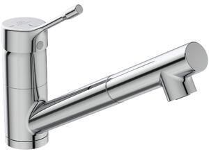 Miscelatore per lavabo da incasso, con bocchetta girevole ed estensibile, finitura cromata