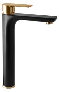 Slezák-RAV Miscelatore per lavabo alto VLTAVA nero opaco/oro VT530CMATZ Colore: nero opaco/oro, Dimensione: 1/2''