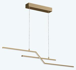 Doporro Lampadario a Sospensione 18W, 105 cm, Metallo Base, Lunghezza Filo 100 cm, Altezza regolabile, Lampada da Soffitto a Sospensione per Camera da Letto e Soggiorno, Oro, Alivetta