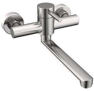 Rubinetto da parete, rubinetto per cucina, montaggio a parete, acciaio inossidabile, girevole a 360°