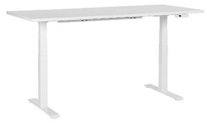 BELIANI Scrivania regolabile in altezza piano bianco con struttura in acciaio 180 x 80 cm regolazione elettrica in altezza ufficio moderno