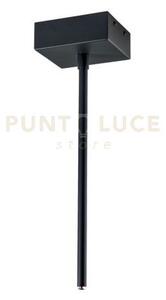 Asta per sospensione rigida per binario con rosone nero h.45,5cm