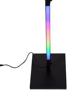 Lampada da terra intelligente nera con LED RGBW pieghevole - Daan