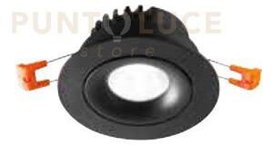 Output faretto da incasso orientabile 7w 3000k 465lm ip20 nero 9cm