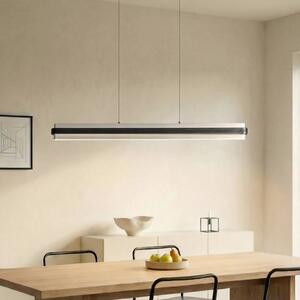 Lucande lampada LED a sospensione Tarnin, nero/nichel, 98 cm Tarnin Lucande, dimmerabile, Nero, Soggiorno / Sala da pranzo, Metallo, Moderno