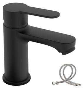 Rubinetto monocomando per lavabo, rubinetto da bagno nero, diametro 78 mm