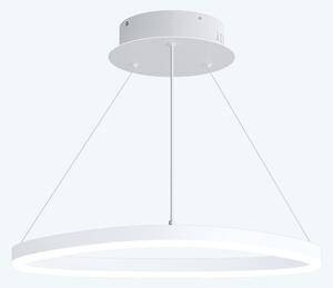 Doporro Lampadario a Sospensione 16W, 50 cm, Metallo Base, Lunghezza Filo 100 cm, Altezza regolabile, Lampada da Soffitto a Sospensione per Camera da Letto e Soggiorno, Bianco, Alivetta