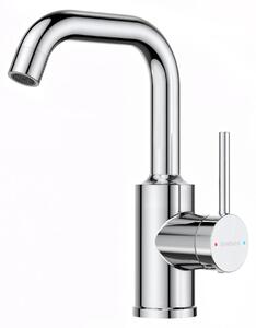 Rubinetto per bagno con rotazione a 360°, miscelatore per lavabo in acciaio inossidabile con acqua calda e fredda