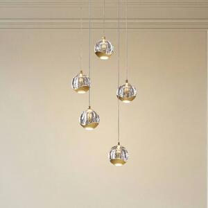 Lampada a sospensione in vetro Hayley Lucande, Chiaro / Trasparente, Soggiorno / Sala da pranzo, Vetro, Moderno, Lampada a sospensione