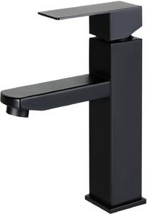 Rubinetto lavabo nero, miscelatore monocomando, alta pressione, acciaio inossidabile
