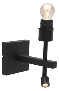 Steinhauer Applique Stang, lampada a LED da lettura, nero/natural wickerwork