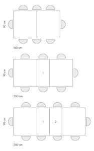 Tavolo FORTE DEI MARMI rovere rustico allungabile con base antracite 160×90 cm – 240×90 cm