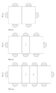 Tavolo FORTE DEI MARMI rovere rustico allungabile con base bianca 140×90 cm – 220×90 cm