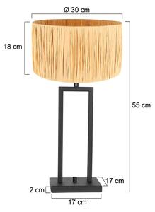 Steinhauer Lampada da tavolo Stang 3704ZW, in vimini naturale