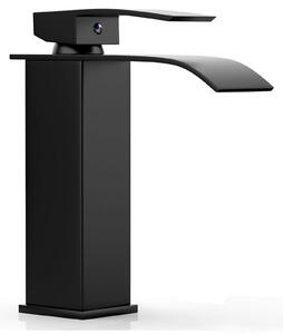Rubinetto per bagno a cascata - miscelatore monocomando per lavabo con sistema di risparmio idrico - design moderno