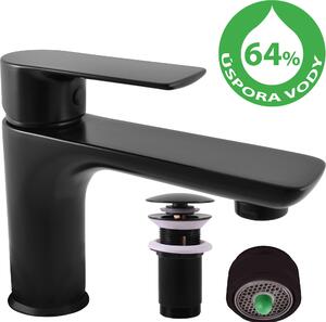 VLTAVA ECO - Miscelatore per lavabo con bocca di erogazione, nero - opaco VTE427.0KCMAT, RAV Slezák