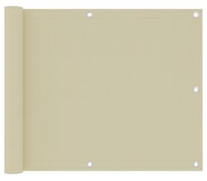Paravento da Balcone Crema 75x300 cm Tessuto Oxford