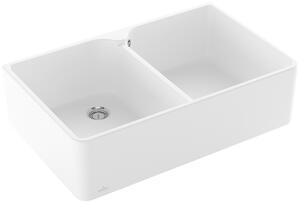 Villeroy & Boch VB lavello 80 X lavello doppia vasca 638001 795x500mm PietraBianco VetroceramicaPlus