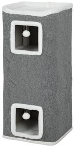 PawHut Tiragraffi a colonna, altezza 100 cm, 41 x 41 cm, tiragraffi a quattro piani con pallina