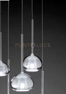Beba lampadario a sospensione 3 luci lineare vetri grandi cromo att