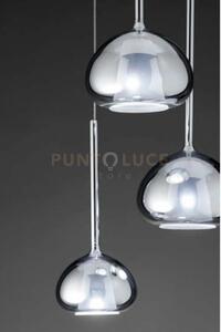 Beba sospensione 1 luce attacco g9 vetro cromo d.15cm rosone bianco