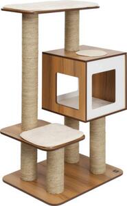 Graffiatoio Vesper Vesper High Base Giant, noce Graffiatoio con 4 livelli anche per gatti di taglia grande circa 136 x 89 x 64 cm