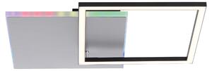 Plafoniera LED, acciaio, telecomando dimmerabile RGB LED, L 59 cm