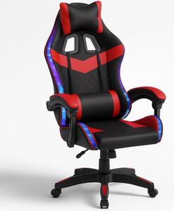 Sedia da gaming Shally Dogan con strisce LED RGB multicolore e rivestimento in ecopelle