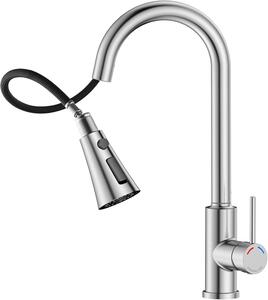 Rubinetto da cucina con doccetta estraibile, 3 getti, girevole a 360°