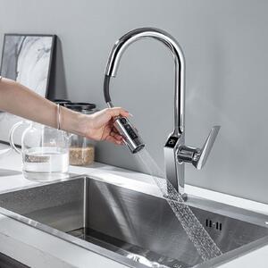 Rubinetto da cucina a 3 vie, estraibile, con display LED che indica la temperatura