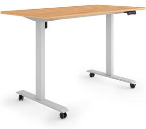ESMART Germany ETX-121GM 140x70cm Decorazione acero Scrivania ergonomica in piedi/seduta su rotelle Regolabile elettricamente in altezza in modo continuo 78,5-128,5cm 3x memoria Promemoria attività Soft-Start/Stop