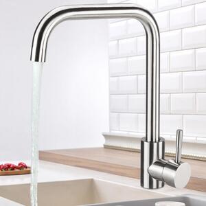 Rubinetto da cucina con miscelatore monocomando e rotazione a 360°, ideale per lavelli da cucina. Fornisce acqua calda e fredda. Facile da installare. Realizzato in acciaio inossidabile