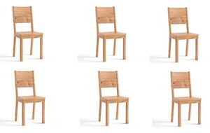 Set 6 sedie da pranzo in legno massello di rovere