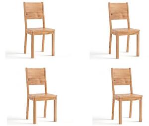 Set 4 sedie in legno massello di rovere da tavolo