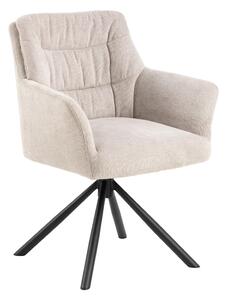 Sedia da pranzo beige in imbottito con braccioli Alonso – Actona
