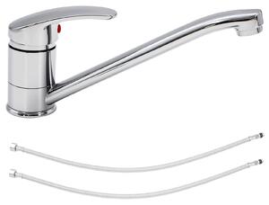 Rubinetto da cucina monocomando, cromo, miscelatore girevole a 360° per lavello