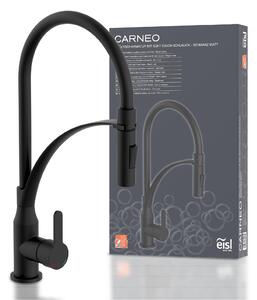 Rubinetto da cucina nero con doccetta estraibile e bocchetta girevole