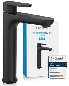 Miscelatore monocomando da bagno Keila, design classico, finitura nera opaca