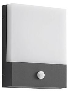 Lindby LED applique Vanira, antracite, alluminio, sensore, IP54