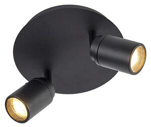 Faretto moderno smart nero incl. GU10 2 luci IP44 - Ducha