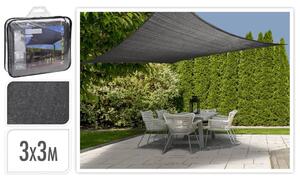 ProGarden Vela Parasole Quadrata Grigio Scuro 3x3 m