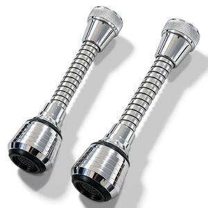 Prolunga per rubinetto girevole a 360°, flessibile, 13 cm, per rubinetti da cucina, confezione da 2 pezzi