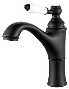 Rubinetto per lavabo nero con sistema di controllo monocomando