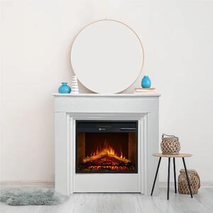 Camino elettrico caminetto da terra BELLINI in legno Bianco Made in Italy in legno Bianco Dimensioni 96 x35x h 96 cm Peso 35 kg Volume riscaldabile 30 m2