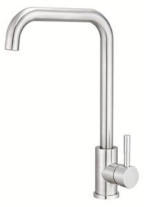 Rubinetto da cucina in acciaio inossidabile, miscelatore monocomando a L, girevole a 360°