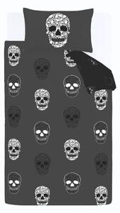 Set copripiumino e federa da bambini grigio scuro per letto singolo 135x200 cm Skulls – Catherine Lansfield