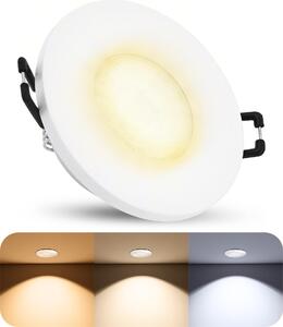 SSC-LUXon BEDA Faretto LED per ambienti umidi bianco rotondo IP65 - con lampadina GU10 LED LumiFLEX dimmerabile 6W - Faretto da incasso Lampada da soffitto per ambienti umidi