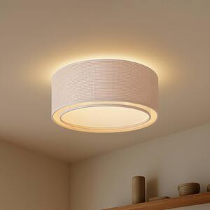 Plafoniera soffitto Soula Lindby, dimmerabile, Crema / Ambra, Soggiorno / Sala da pranzo, Plastica, Campagna / Rustiche, Plafoniera